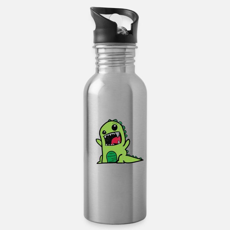 Papa Papasaurus - Gourde avec paille intégrée - argent clair