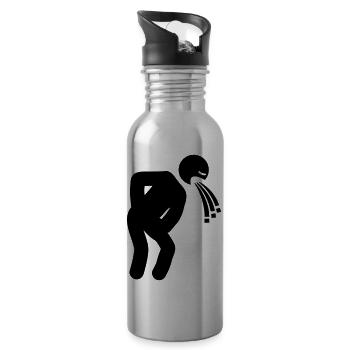 drunk_man_puke_ca1 - Trinkflasche mit integriertem Trinkhalm - Lightsilver - Rechts