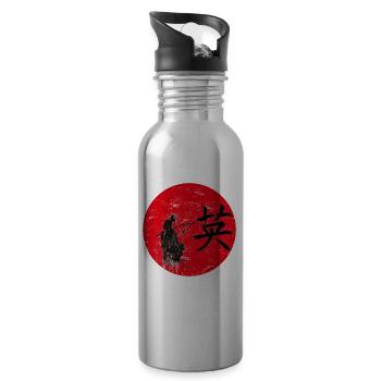 Mut Japanische Kunst - Trinkflasche mit integriertem Trinkhalm - Lightsilver - Rechts