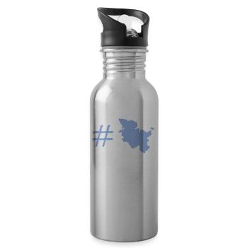 Schleswig Holstein - Trinkflasche mit integriertem Trinkhalm - Lightsilver - Rechts
