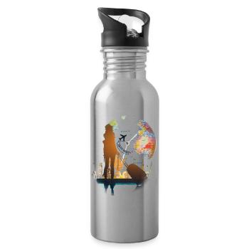 To travel - Water bottle with straw - silver - Right