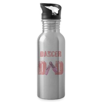 Ballet papa fête fête des pères fils fille famille danser - Gourde avec paille intégrée - argent clair - Droite