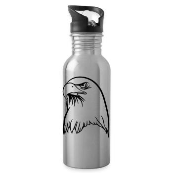 Liberté de l'aigle - Gourde avec paille intégrée - argent clair - Droite