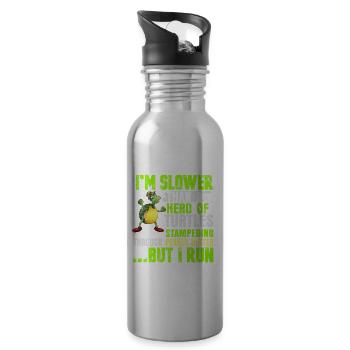 Course de jogging tortue en disant cadeau - Gourde avec paille intégrée - argent clair - Droite