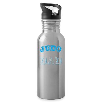 Judo Dad father dad - Water bottle with straw - silver - Right