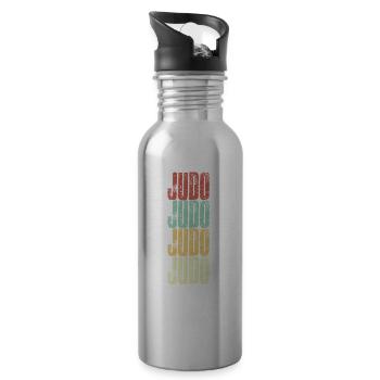 Judo vintage - Water bottle with straw - silver - Right