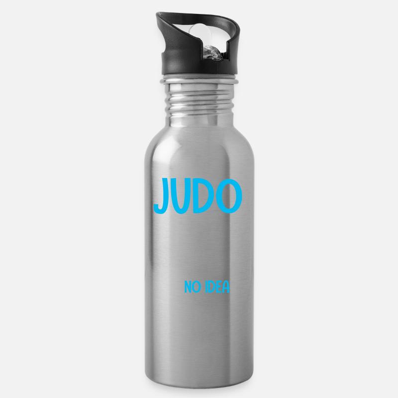 Judo - Trinkflasche mit integriertem Trinkhalm - Lightsilver