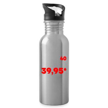 40er Geburtstag Plus Steuer 39,95 Geschenk 40. - Trinkflasche mit integriertem Trinkhalm - Lightsilver - Rechts