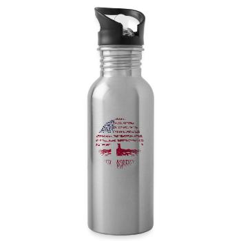 Dänemark USA Amerika Geschenk - Trinkflasche mit integriertem Trinkhalm - Lightsilver - Rechts