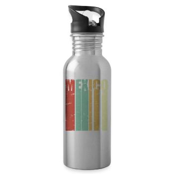 Mexiko Stadt Mexico City Geschenk Vintage - Trinkflasche mit integriertem Trinkhalm - Lightsilver - Rechts