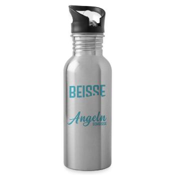 FISCHLEIN BEISSE SONST IST DAS ANGELN SCHEISSE - Trinkflasche mit integriertem Trinkhalm - Lightsilver - Rechts