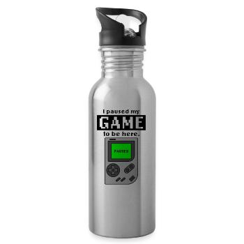 Gaming Gamers - Water bottle with straw - silver - Right