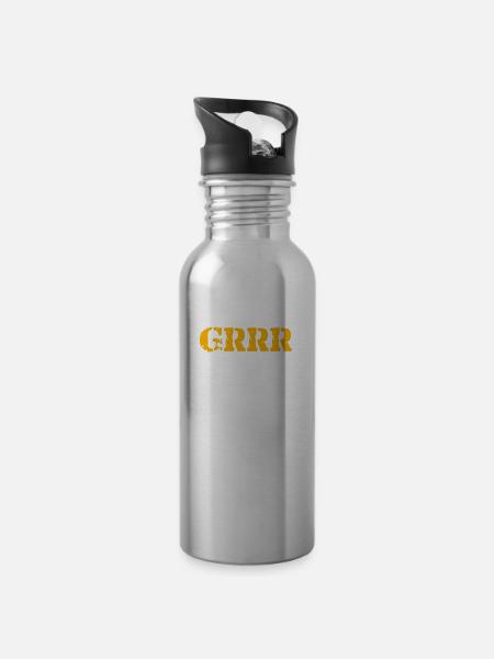 Grrr - Gourde avec paille intégrée - argent clair