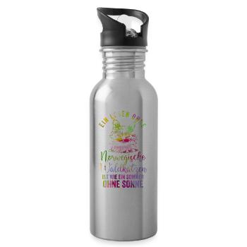 Norwegische Waldkatze Haustier - Trinkflasche mit integriertem Trinkhalm - Lightsilver - Rechts