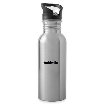 Midwife - Water bottle with straw - silver - Right