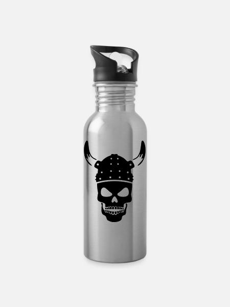 viking - Water bottle with straw - silver