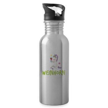 Wine bachelorette party JGA - Water bottle with straw - silver - Right
