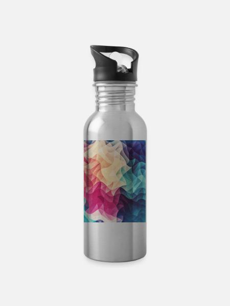 Abstract low poly color pattern design (spectrum) - Gourde avec paille intégrée - argent clair