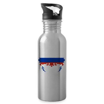 russische Frauen Russin Russkiy Babushka Pyccknn - Trinkflasche mit integriertem Trinkhalm - Lightsilver - Rechts