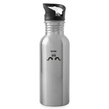 Satanisten Halloween 666 Antichirst Geschenkidee - Trinkflasche mit integriertem Trinkhalm - Lightsilver - Rechts