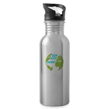 Count me in! Extinction rebellion nature - Water bottle with straw - silver - Right