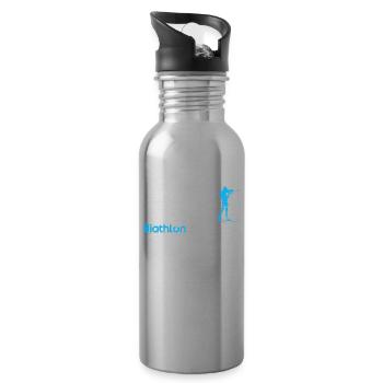 Biathlon Evolution winter sports gift - Water bottle with straw - silver - Right