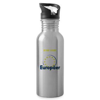 Europäer Europa - Trinkflasche mit integriertem Trinkhalm - Lightsilver - Rechts