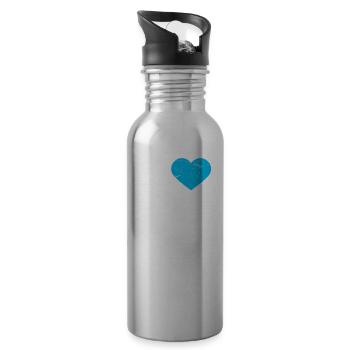 Ski Jumping Ski Jumper Ski Jumping Gift - Water bottle with straw - silver - Right