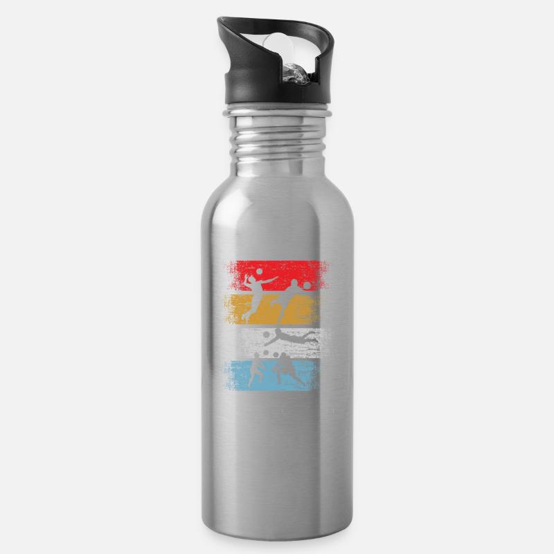 Cadeau de sport rétro de beach volley - Gourde avec paille intégrée - argent clair