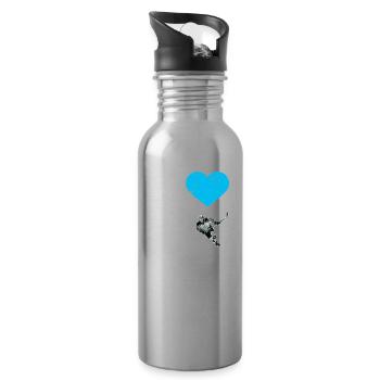 Ice Hockey Eishockey Eishockeyspieler Puck - Trinkflasche mit integriertem Trinkhalm - Lightsilver - Rechts