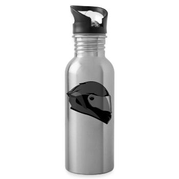 Bike Helmet - Water bottle with straw - silver - Right