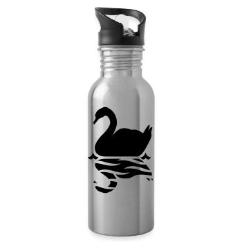 swan - Water bottle with straw - silver - Right