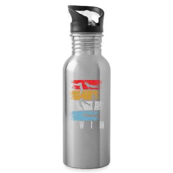 Moniteur de natation rétro - Gourde avec paille intégrée - argent clair - Droite