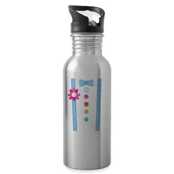 Clown Costume - Water bottle with straw - silver - Right
