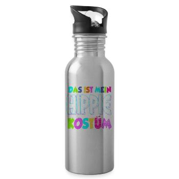 Hippie Kostüm - Trinkflasche mit integriertem Trinkhalm - Lightsilver - Rechts
