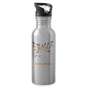 Feuerwerk Silvester Pyrotechnik Feiern Neujahr - Trinkflasche mit integriertem Trinkhalm - Lightsilver - Rechts