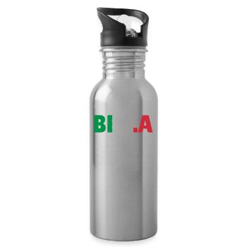 Bella beautiful woman girl Italy gift - Water bottle with straw - silver - Right