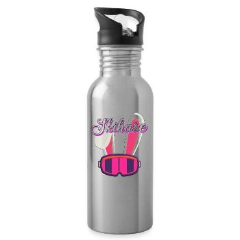 Skihase - Trinkflasche mit integriertem Trinkhalm - Lightsilver - Rechts