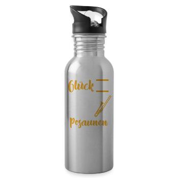 Posaune Musikverein - Trinkflasche mit integriertem Trinkhalm - Lightsilver - Rechts