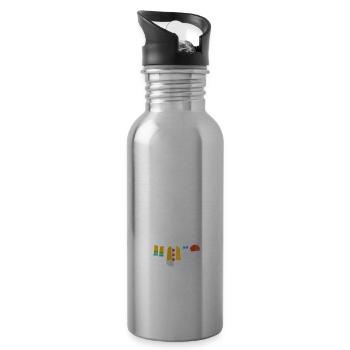 Clown Kostüm - Trinkflasche mit integriertem Trinkhalm - Lightsilver - Rechts