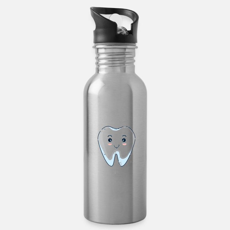 Ich bin eine Zahnfee - Trinkflasche mit integriertem Trinkhalm - Lightsilver