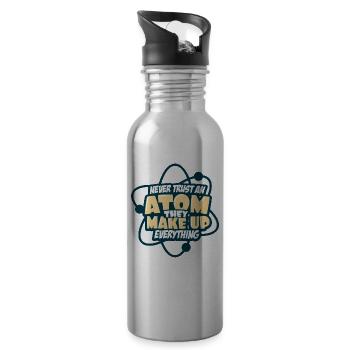 Student Nerd - Trinkflasche mit integriertem Trinkhalm - Lightsilver - Rechts