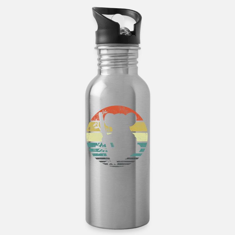 Koala Retro - Trinkflasche mit integriertem Trinkhalm - Lightsilver