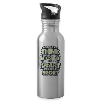 Schwimmen - Trinkflasche mit integriertem Trinkhalm - Lightsilver - Rechts