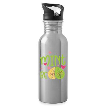 Nous devions être à la menthe - La Saint-Valentin dit à la menthe - Gourde avec paille intégrée - argent clair - Droite