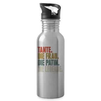 Tante - Trinkflasche mit integriertem Trinkhalm - Lightsilver - Rechts