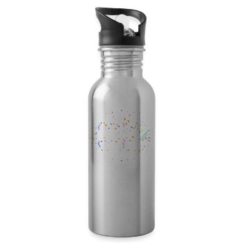 Fasching Karneval Feiern Party Kostüm - Trinkflasche mit integriertem Trinkhalm - Lightsilver - Rechts