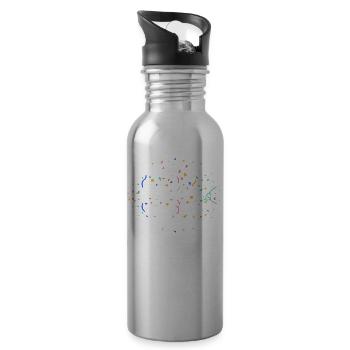 Karneval Fasching - Trinkflasche mit integriertem Trinkhalm - Lightsilver - Rechts