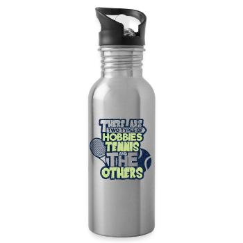 Tennis - Trinkflasche mit integriertem Trinkhalm - Lightsilver - Rechts