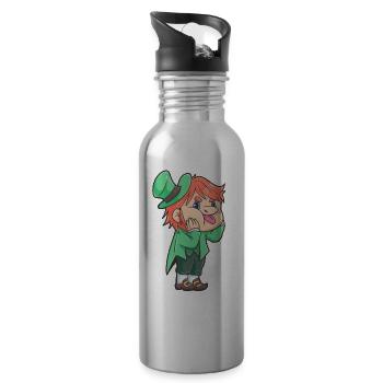 Leprechaun St Patricks Day holiday Irlande - Gourde avec paille intégrée - argent clair - Droite